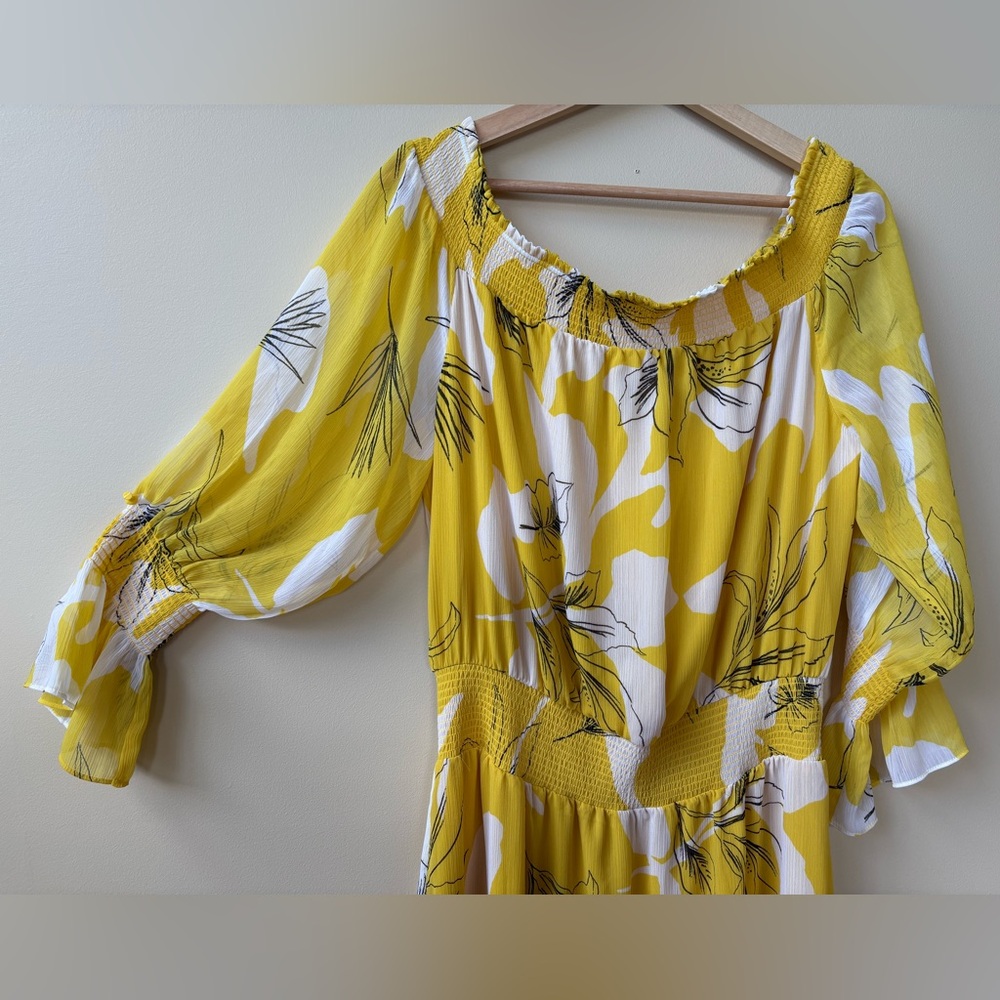 NWOT - Chico's - Yellow and White Floral Maxi Dress - SIZE 14 - Picture 13 of 16